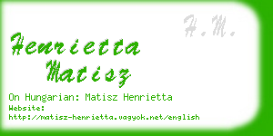 henrietta matisz business card